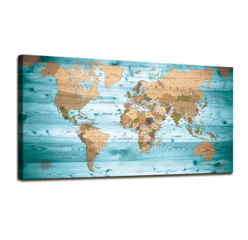 Amazon.com: World Map Poster Wall Art for Office Decor